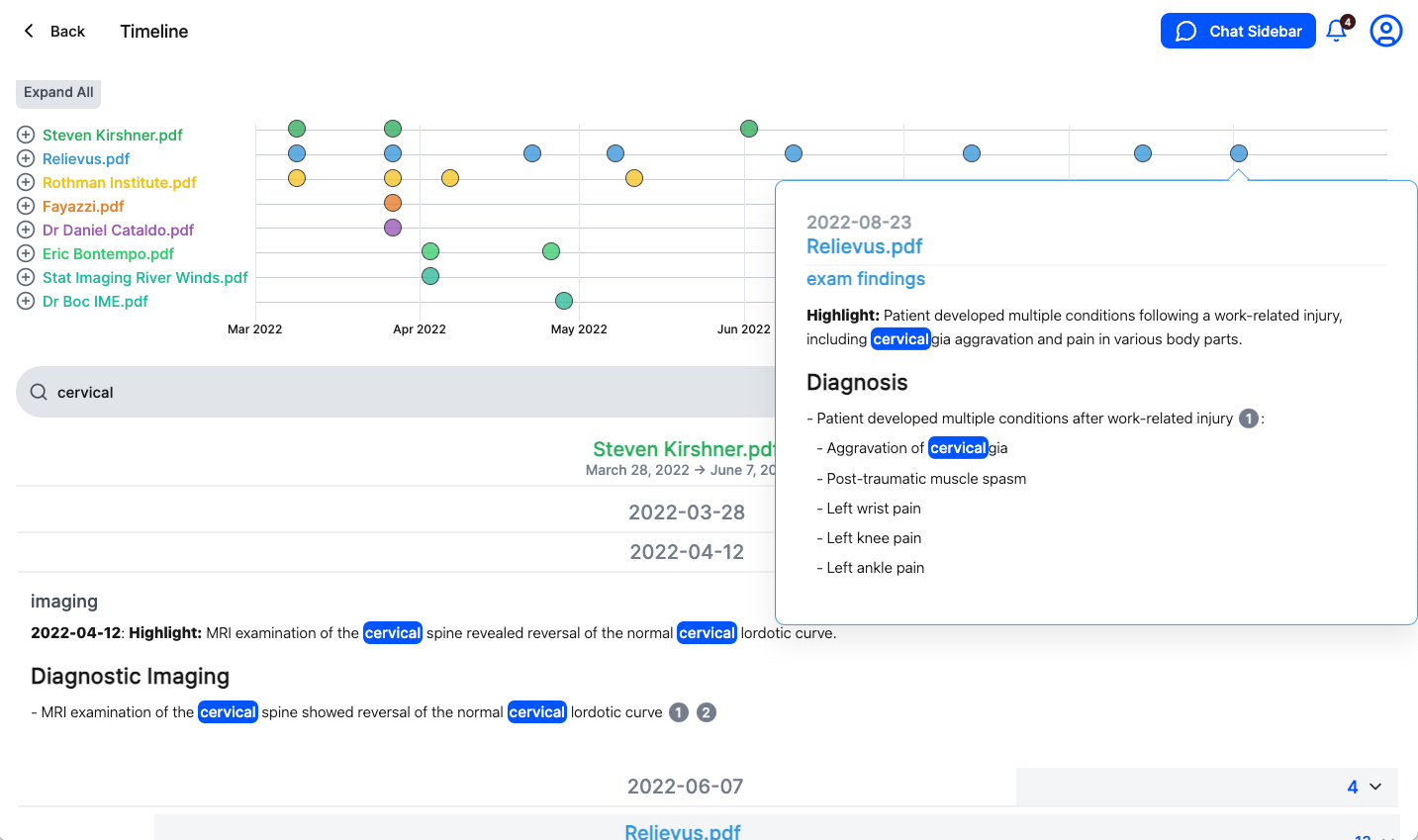 LlamaLab's AI-powered medical record search interface
